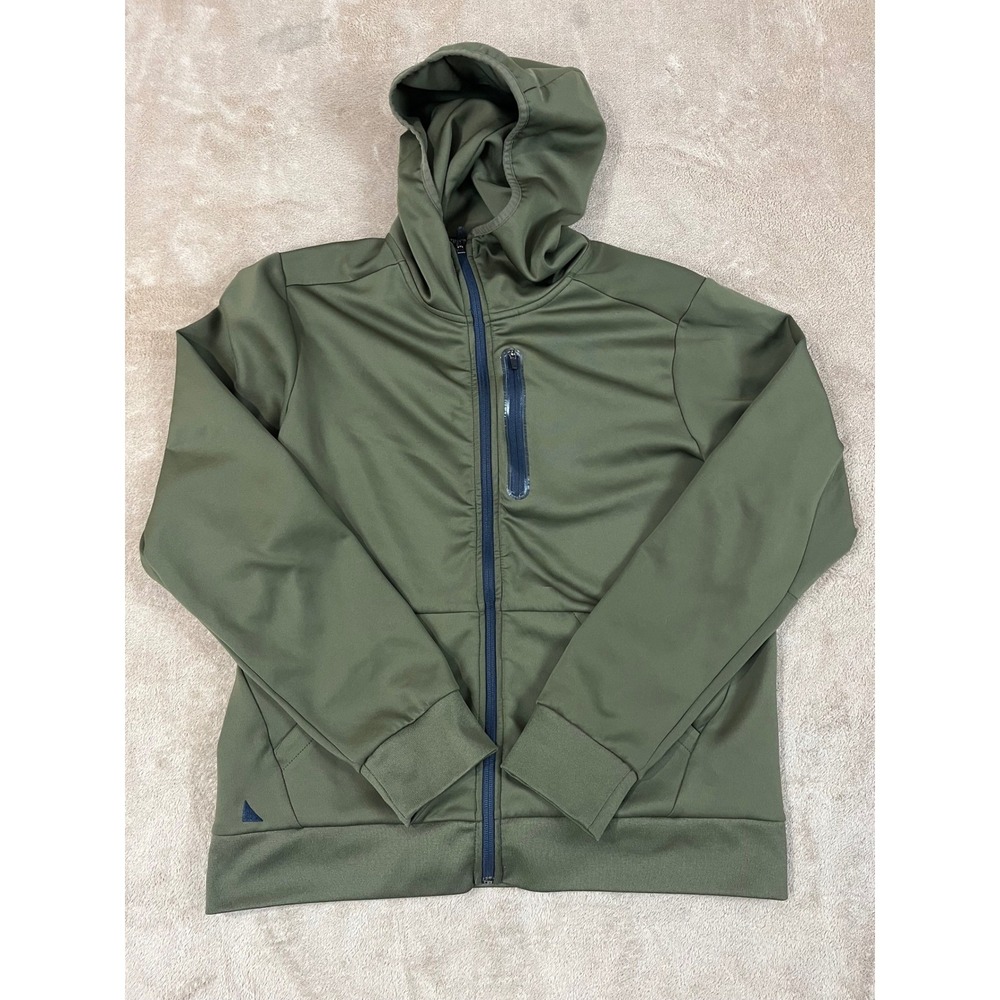 UNTUCKit Rivera Full-Zip Hooded Jacket Men's S Green Polyester Long Sleeve GOOD